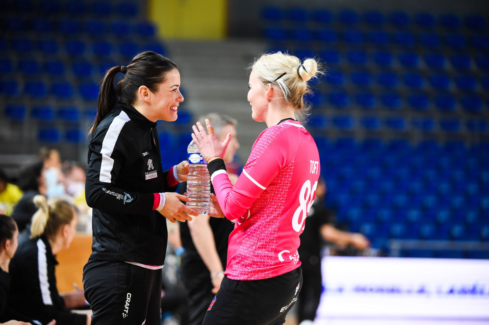 Cleopatre DARLEUX of Brest and Sandra TOFT of Brest during the LFH - Ligue Butagaz Energie match between Metz and Brest on March 28, 2021 in Metz, France. (Photo by Sebastien Bozon/Icon Sport) - Palais Omnisports Les Arenes Metz - Metz (France)