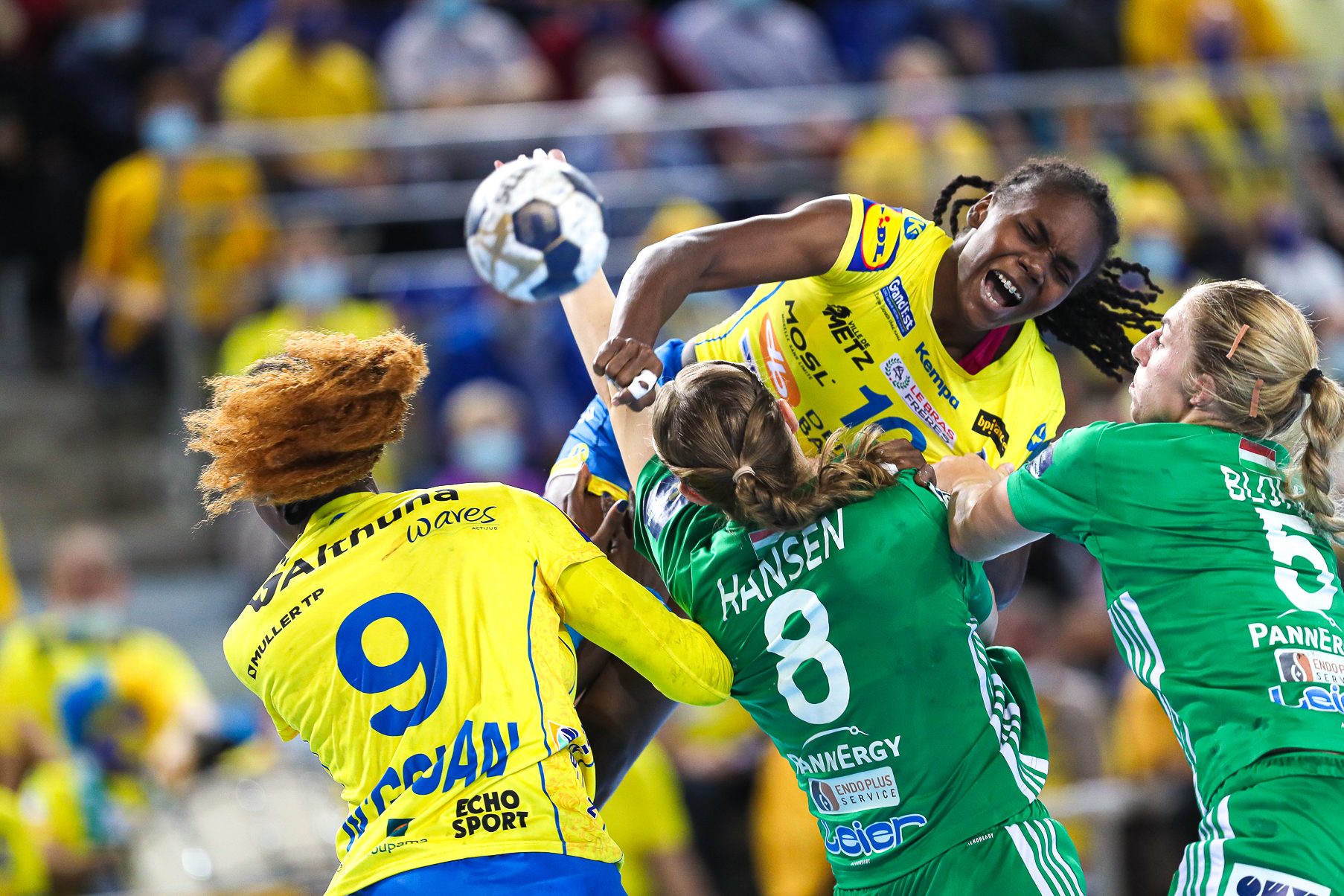 Meline Nocandy of Metz Handball during the EHF Women's Champions League match between Metz and Gyori on October 23, 2021 in Metz, France. (Photo by Bertrand Delhomme/Icon Sport) - Meline NOCANDY - Metz (France)