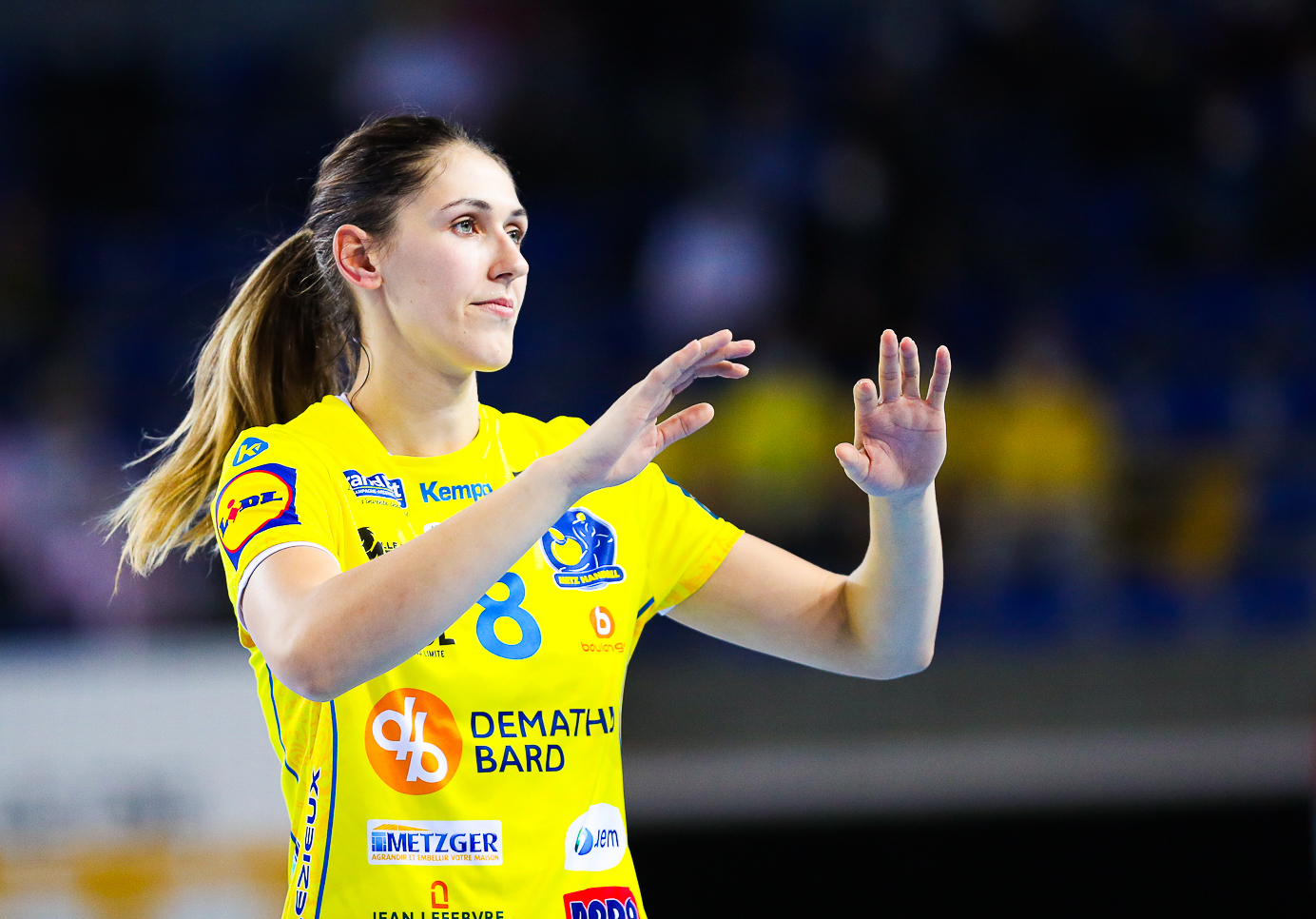 Camilla Micijevic of Metz Handball during the EHF Women's Champions League match between Metz and Gyori on October 23, 2021 in Metz, France. (Photo by Bertrand Delhomme/Icon Sport)