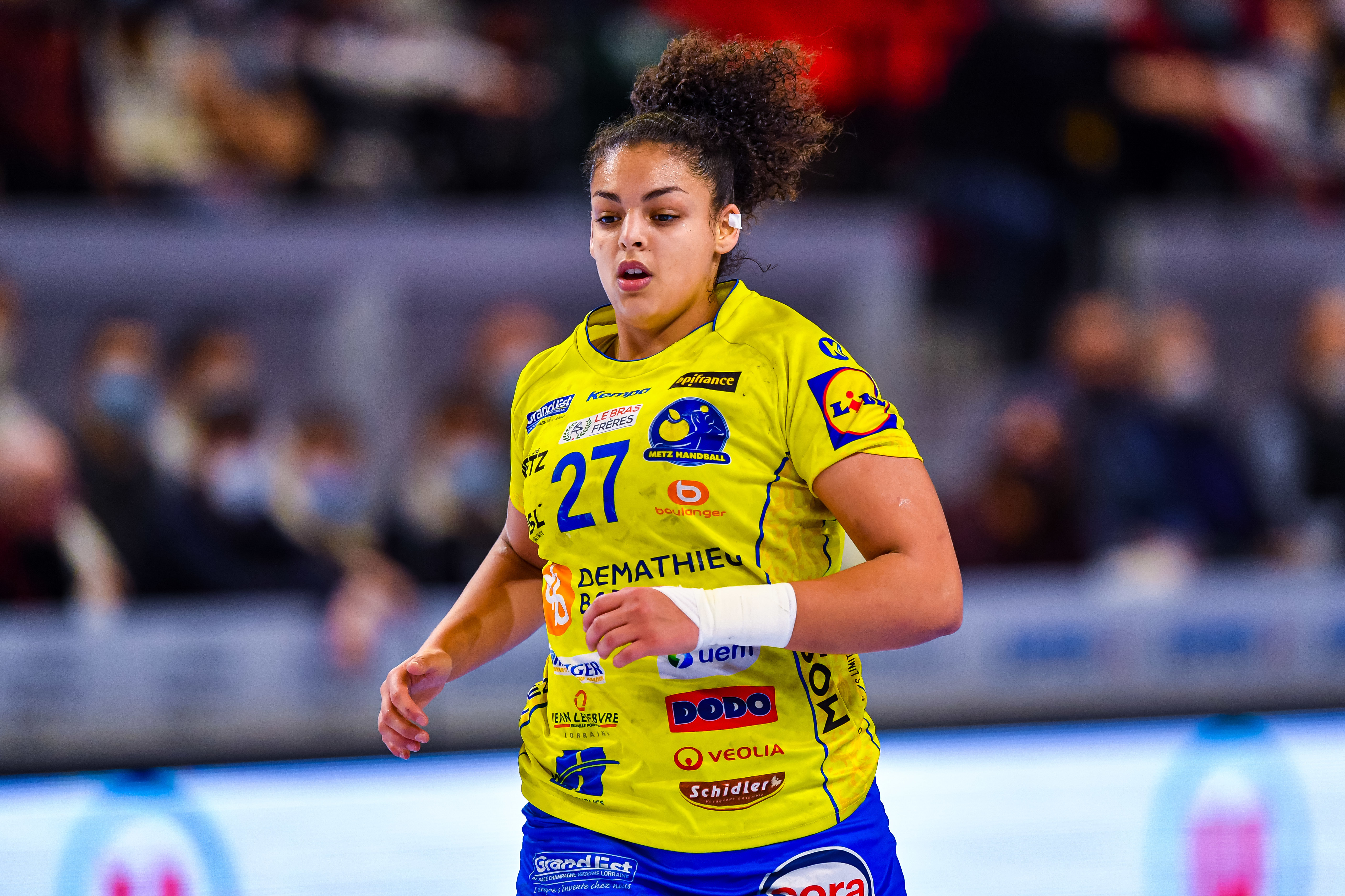 Icon_BAP_020222_93_142Sarah BOUKTIT of Metz during the French Ligue Butagaz Energie women’s handball match between Besancon and Metz on February 2, 2022 in Besancon, France. (Photo by Baptiste Fernandez/Icon Sport)