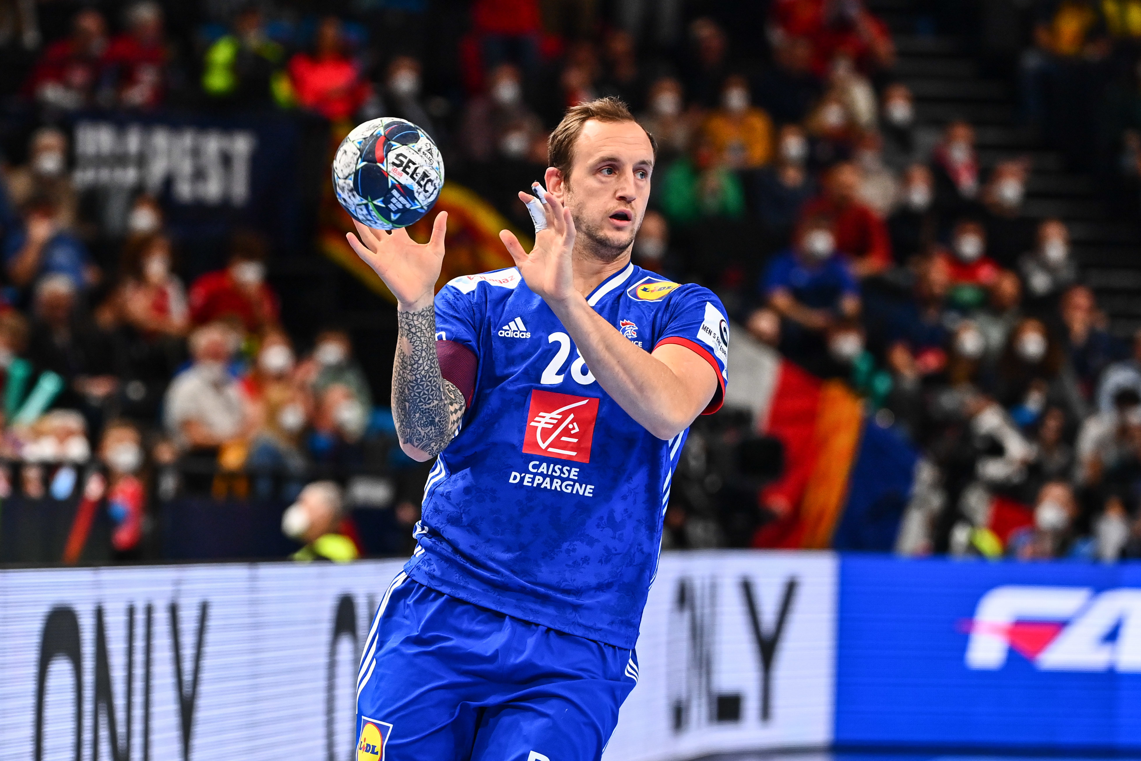 Valentin PORTE of France during the EHF Euro 2022 Third place match between Denmark and France on January 30, 2022 in Budapest, Hungary. (Photo by Anthony Dibon/Icon Sport)