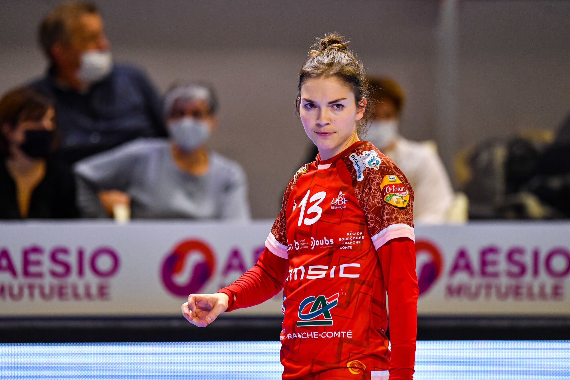 Camille AOUSTIN of Besancon during the French Ligue Butagaz Energie women’s handball match between Besancon and Metz on February 2, 2022 in Besancon, France. (Photo by Baptiste Fernandez/Icon Sport)