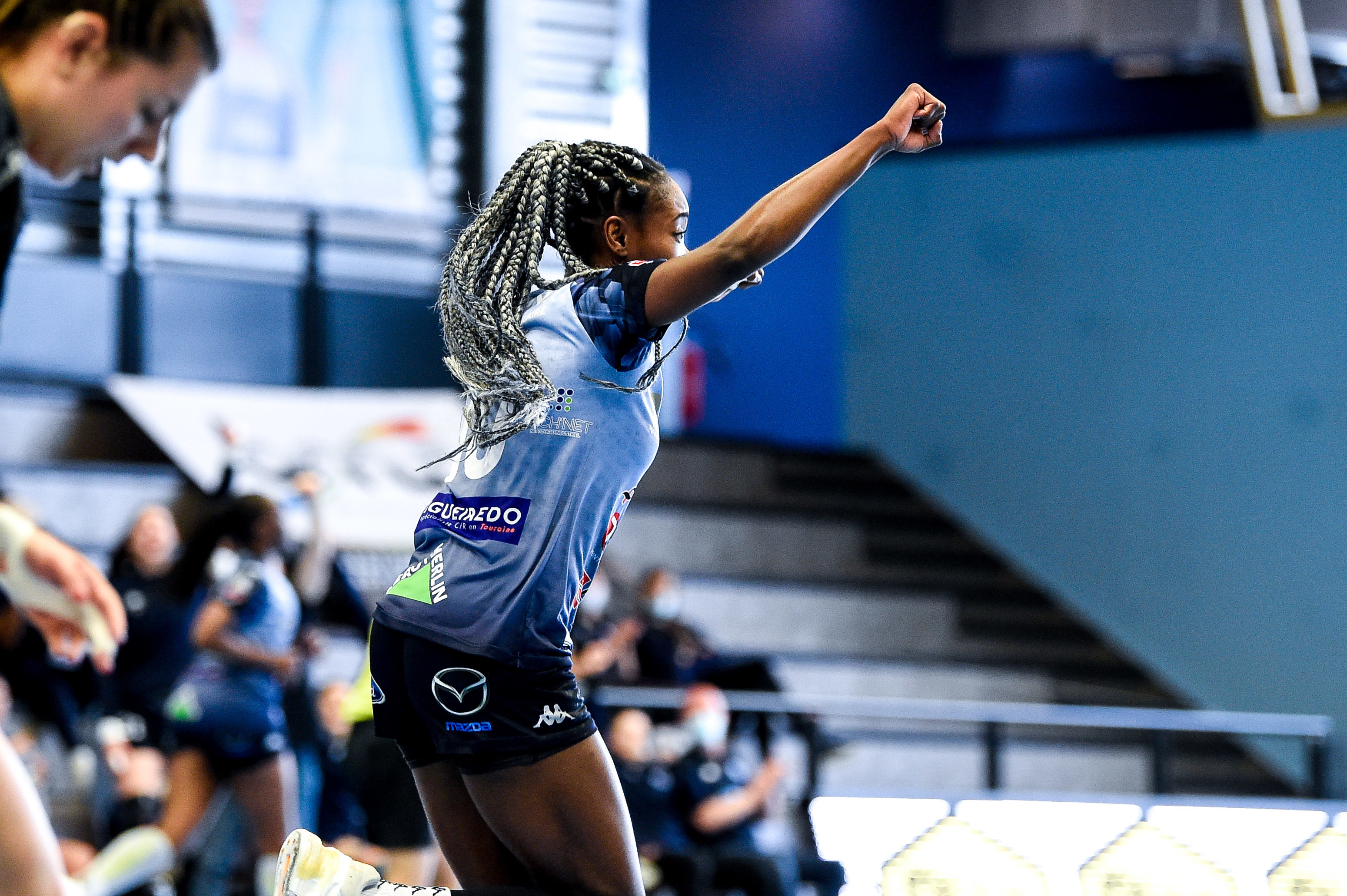 Estel MEMANA of CTHB celebrates during the Ligue Butagaz Energie match between Chambray and Paris 92 on May 8, 2021 in Chambray-les-Tours, France. (Photo by Hugo Pfeiffer/Icon Sport)