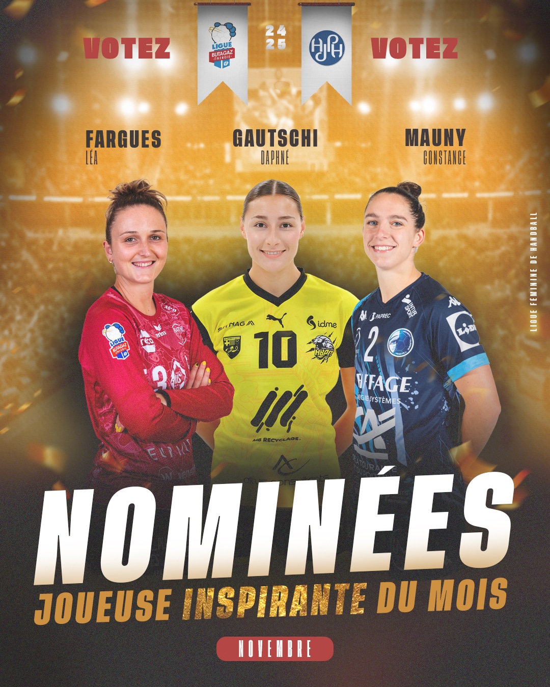 Nominées du Trophée de la Joueuse Inspirante du mois de novembre